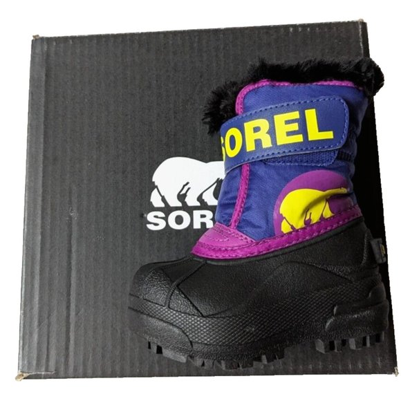 Sorel Toddler Boys Girls COMMANDER Snow Boot Winter Plush Furry Bright P… - Picture 2 of 12